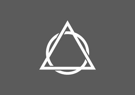Grey and white circle and triangle shape designのイラスト素材