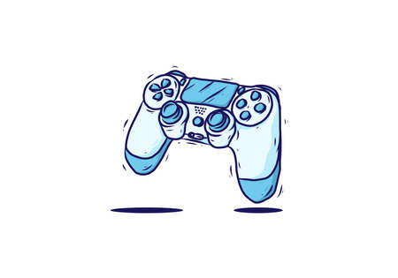 Blue joystick illustration drawing designのイラスト素材