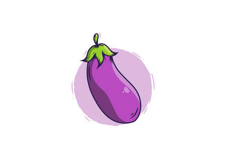 Cute purple eggplant illustration designのイラスト素材