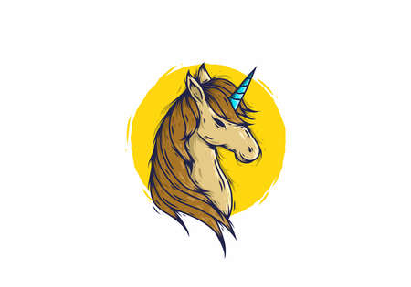 Beautiful brown unicorn illustration designのイラスト素材