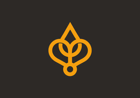 Black orange of unique leaf designのイラスト素材