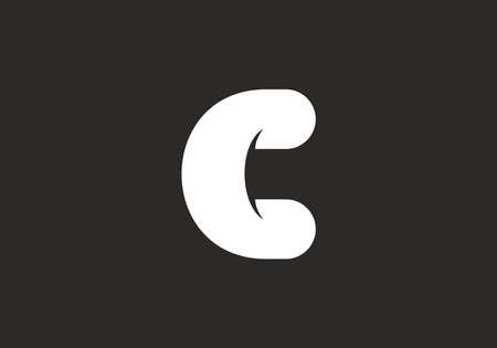 Black and white monogram of C initial letter design