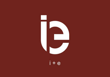 Red white of ie initial letter designのイラスト素材