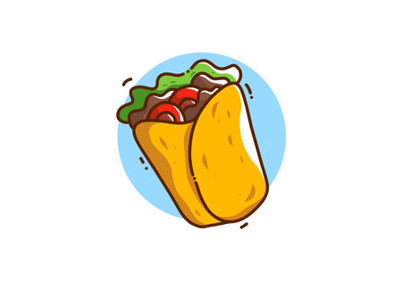 Cute kawaii illustration of kebab designのイラスト素材