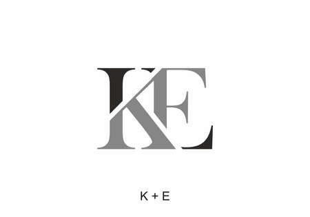 Black and grey of KE initial letter designのイラスト素材