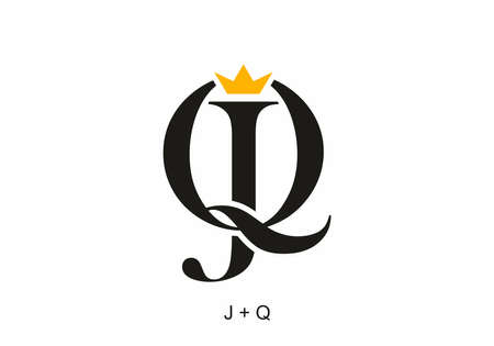 JQ initial letter with crown designのイラスト素材
