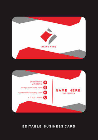 Red grey color of business card template designのイラスト素材