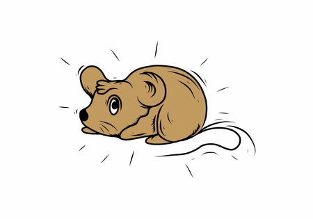 Brown color of mouse illustration drawing designのイラスト素材