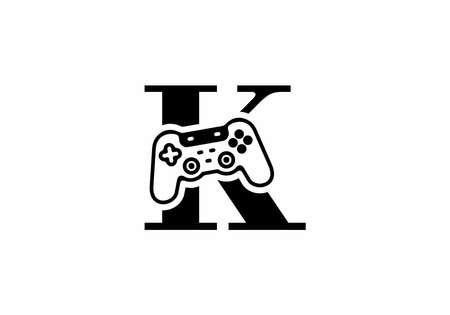 K initial letter with joystick shape designのイラスト素材