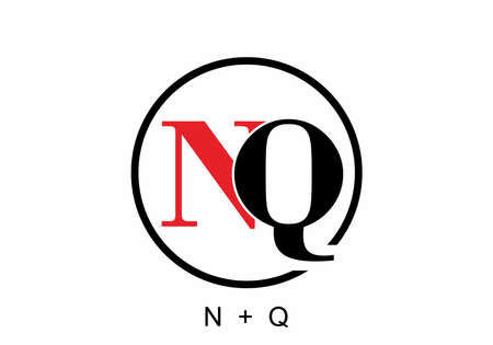 Colorful of NQ initial letter designのイラスト素材
