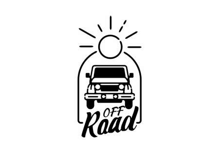 Off road line art badge designのイラスト素材