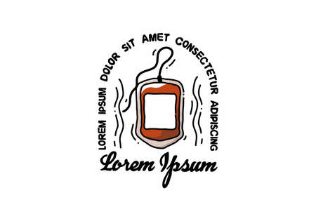 Illustration drawing of blood bag designのイラスト素材