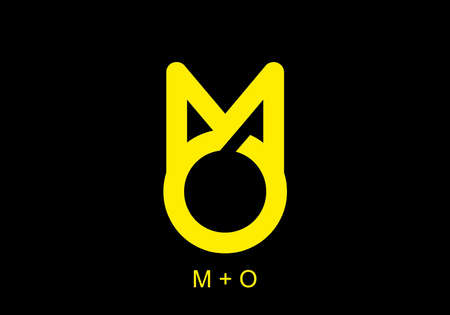 Yellow black of MO initial letter design