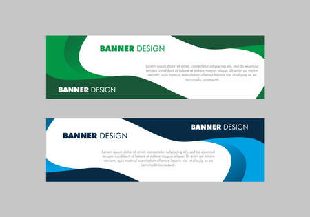 Green and blue color of rectangle banner or header designのイラスト素材
