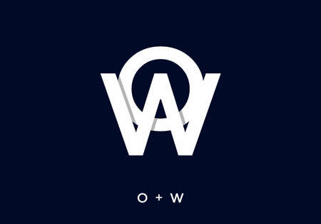 White color of OW initial letter designのイラスト素材