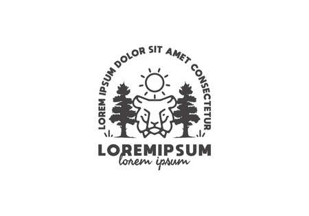 Tiger in the jungle line art with lorem ipsum text designのイラスト素材