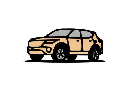 Line art illustration of car designのイラスト素材