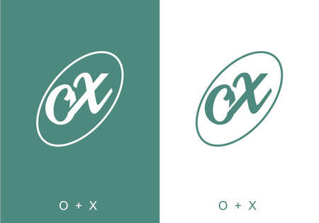 initial letter text of OX designのイラスト素材