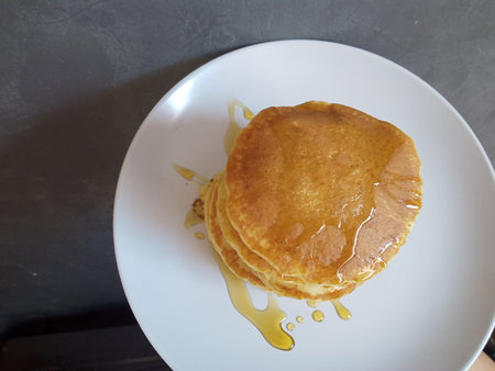 delicious pancakes on a white plate photo