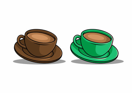 Flat cute design of coffee cup designのイラスト素材