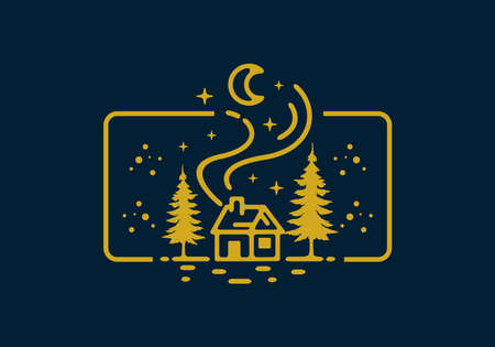 House line art illustration graphic designのイラスト素材