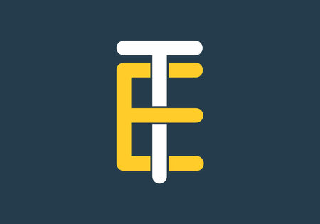 Unique of TE or ET initial letter designのイラスト素材