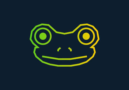 Unique frog head in straight lines style design