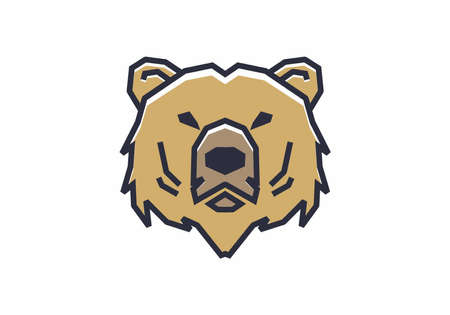 Stiff art style of bear head designのイラスト素材