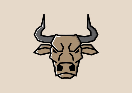 Stiff art style of bull head designのイラスト素材