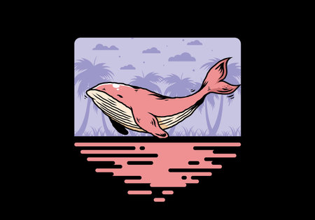 Illustration design of The big whale of oceanのイラスト素材