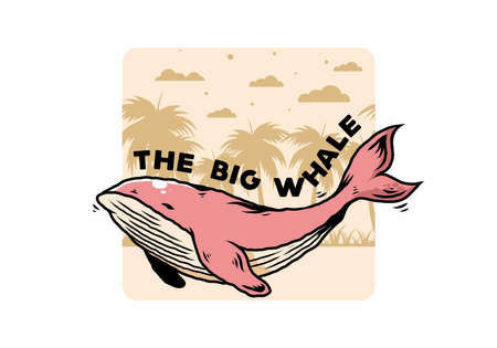 Illustration design of The big whale of oceanのイラスト素材