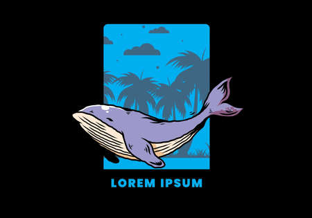 Illustration design of The big whale of oceanのイラスト素材