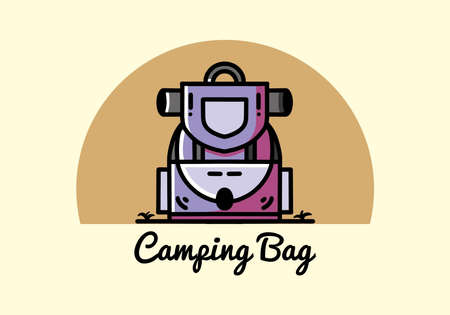 Illustration design of a simple camping bagのイラスト素材
