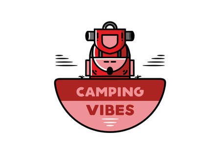 Illustration design of a simple camping bagのイラスト素材