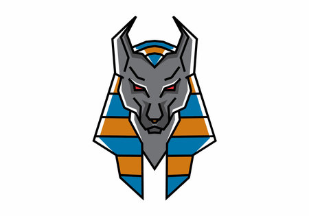 The Anubis head illustration design on white backgroundのイラスト素材