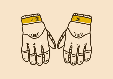racer gloves retro vintage art designのイラスト素材