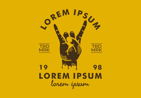 Retro line art illustration design of a metal handのイラスト素材