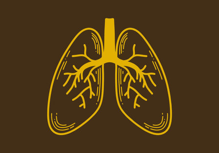 Retro style illustration design of a lungsのイラスト素材