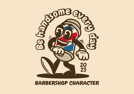 Mascot character illustration design of a barber shopのイラスト素材
