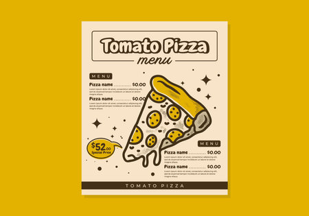 Vintage Flyer menu design for a pizza shopのイラスト素材