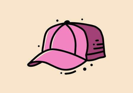 purple color illustration design of a sport capのイラスト素材