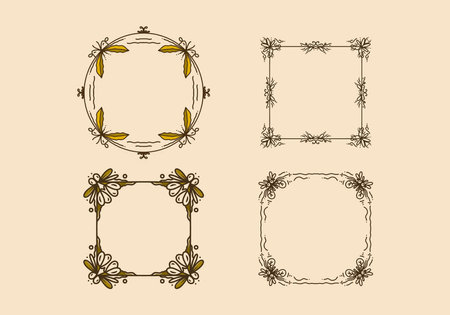 Elegant vintage frame design for invitation card or flyerのイラスト素材