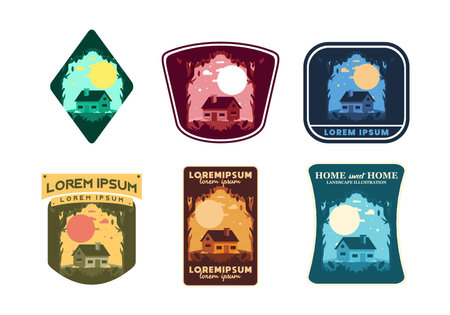 Colorful flat illustration design of a simple houseのイラスト素材