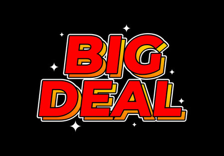 Big deal. Text effect in red color, black backgroundのイラスト素材