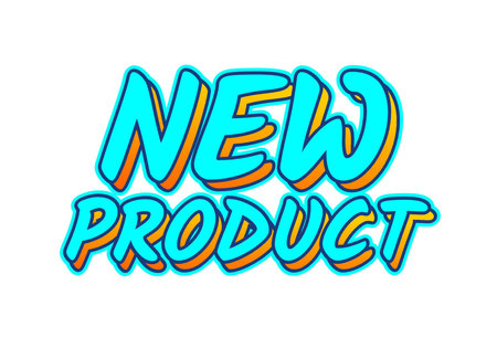New product. Text effect design in bright blue colorのイラスト素材