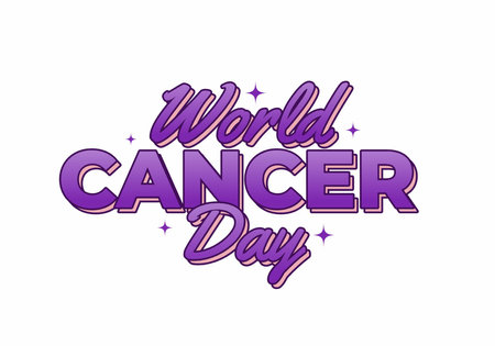 World cancer day. Text effect design in 3D look in purple colorのイラスト素材