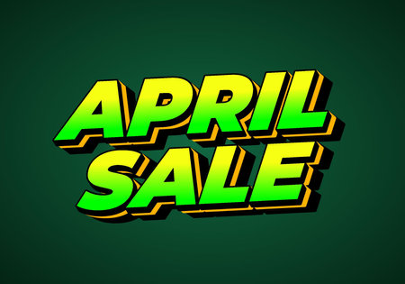 April sale. Text effect design in 3 dimension styleのイラスト素材