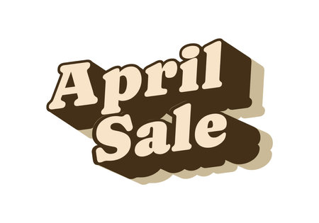 April sale. Text effect design in 3 dimension styleのイラスト素材