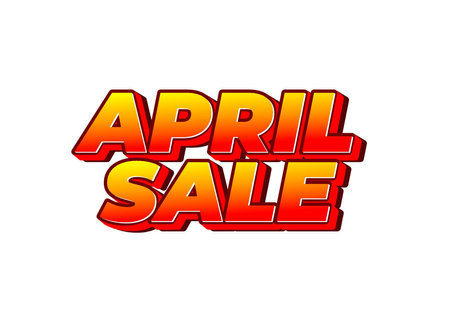 April sale. Text effect design in 3 dimension styleのイラスト素材