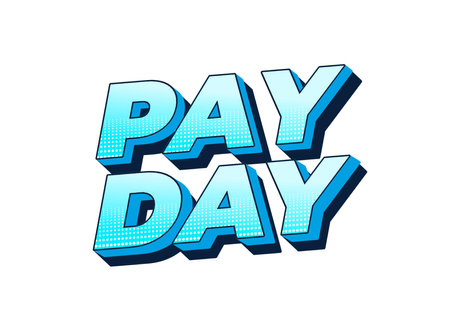 Payday. Text effect design in 3D style with good colorsのイラスト素材